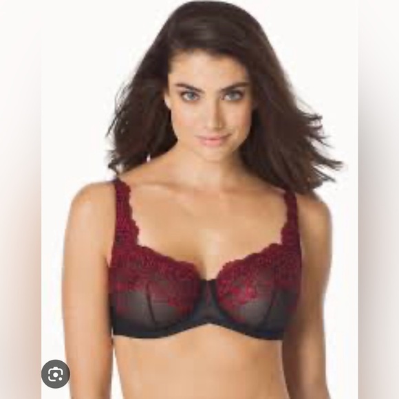 Soma Other - Soma Lace Underwire Bra Size 34 DD- Black and Burgundy